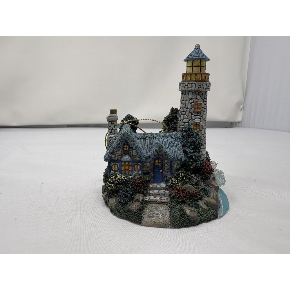 Vintage Thomas Kinkade Illuminated Series Ornament "Cottage Shore Lighthouse"